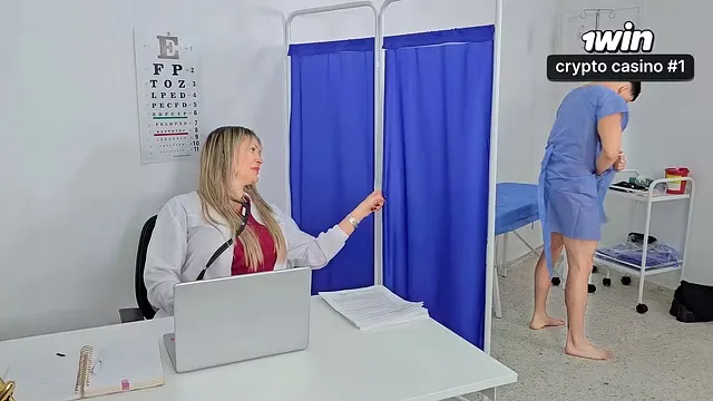 A very horny doctor is fucked very hard by her patient