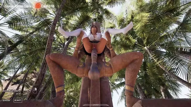 Lara Croft is a good girl because she takes the statue's fat dick in her ass. 3D Hentai Game