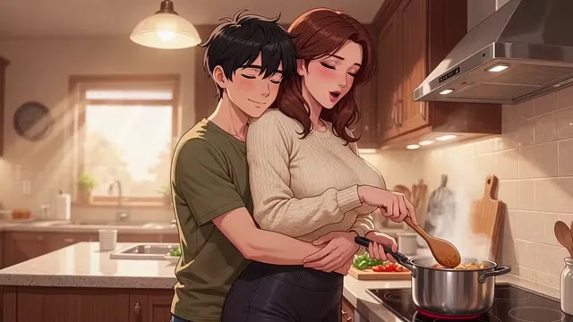 The stepson came back from university and he had a great time with his stepmom