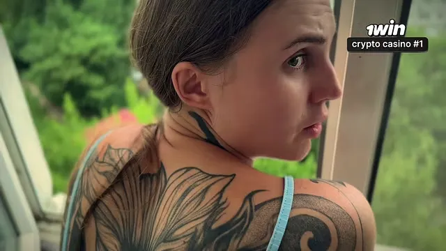 She Was So Tempting in the Window – I Had to Cum on Her Back POV