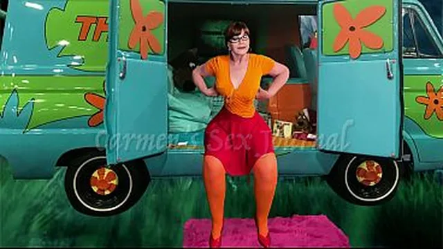 Granny Carmen's Velma Dinkley: Cock Sucking, 2 Position Fucking Creampied Sleuth Slut