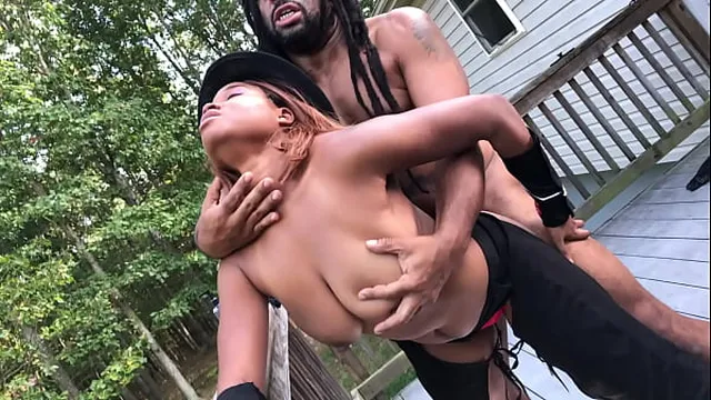 Nina Rivera gets drilled by Don Whoe on the deck in the backyard Don and Nina SuperHotFilms Halloween Cosplay Costume