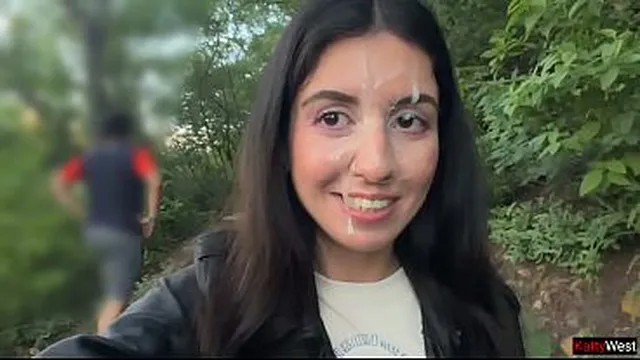 Crazy Cumwalk in Public Park Full of People - Public Blowjob Flashing Upskirt