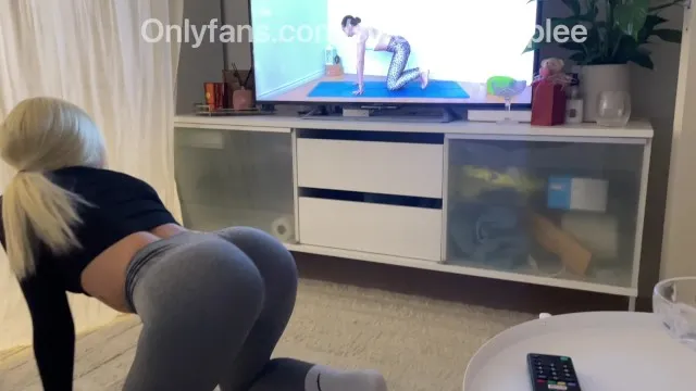 Blonde Swedish girl gets fucked in yoga pants