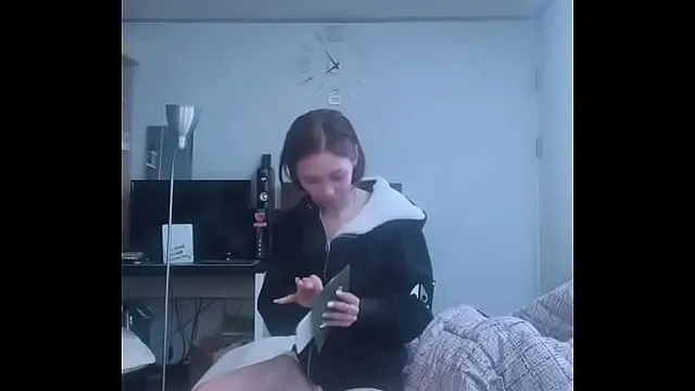 Korean skinny in shorts gives panty shots