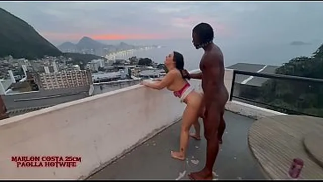 Bareback! Hotwife fucking with a big black cock