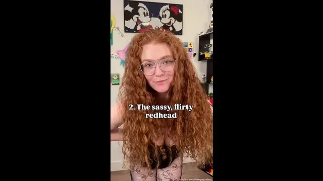 nerdy ginger babe shows off her naughty side!!