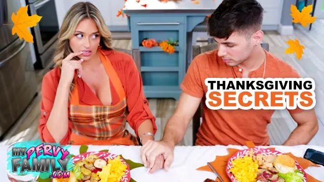 MyPervyFamily - Horny Stepson Feasts on MILF's Pussy for Thankgiving - Armani Black