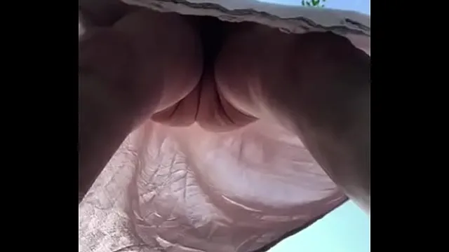 Granny hairy pussy under dress