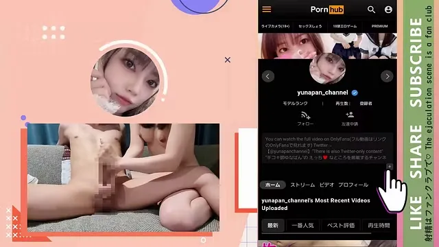 yunapan_channel intense glove handjob pumps him full