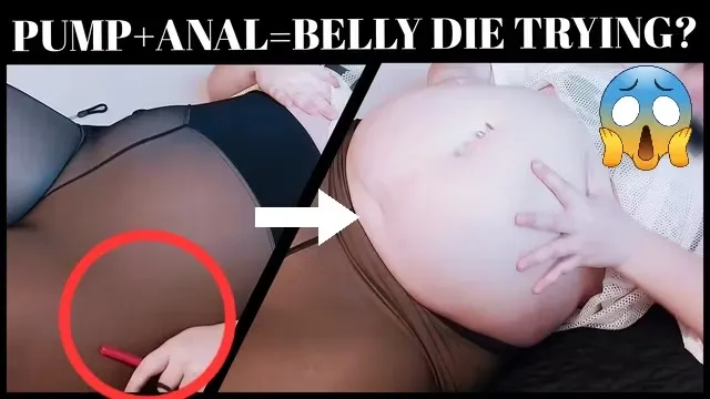 The pornstar in belly inflation tests how much air her belly can take with an electric pump