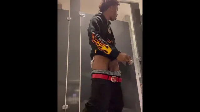 Teen almost get Caught busting a big nut in the public bathroom FOLLOW MY IG -_YEAHITZRELL